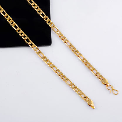 BEAUTIFUL BRASS GOLD CHAIN AND GOLD BRACELET COMBO FOR MENS(PACK OF 2)