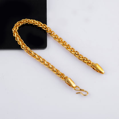 BEAUTIFUL BRASS GOLD CHAIN AND GOLD BRACELET COMBO FOR MENS(PACK OF 2)