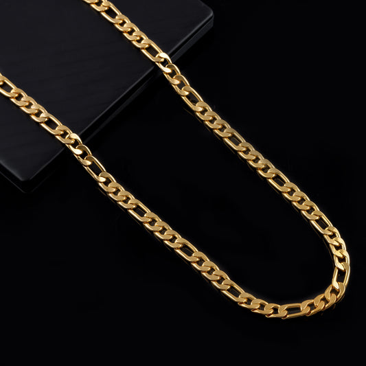 BEAUTIFUL BRASS GOLD CHAIN AND GOLD BRACELET COMBO FOR MENS(PACK OF 2)