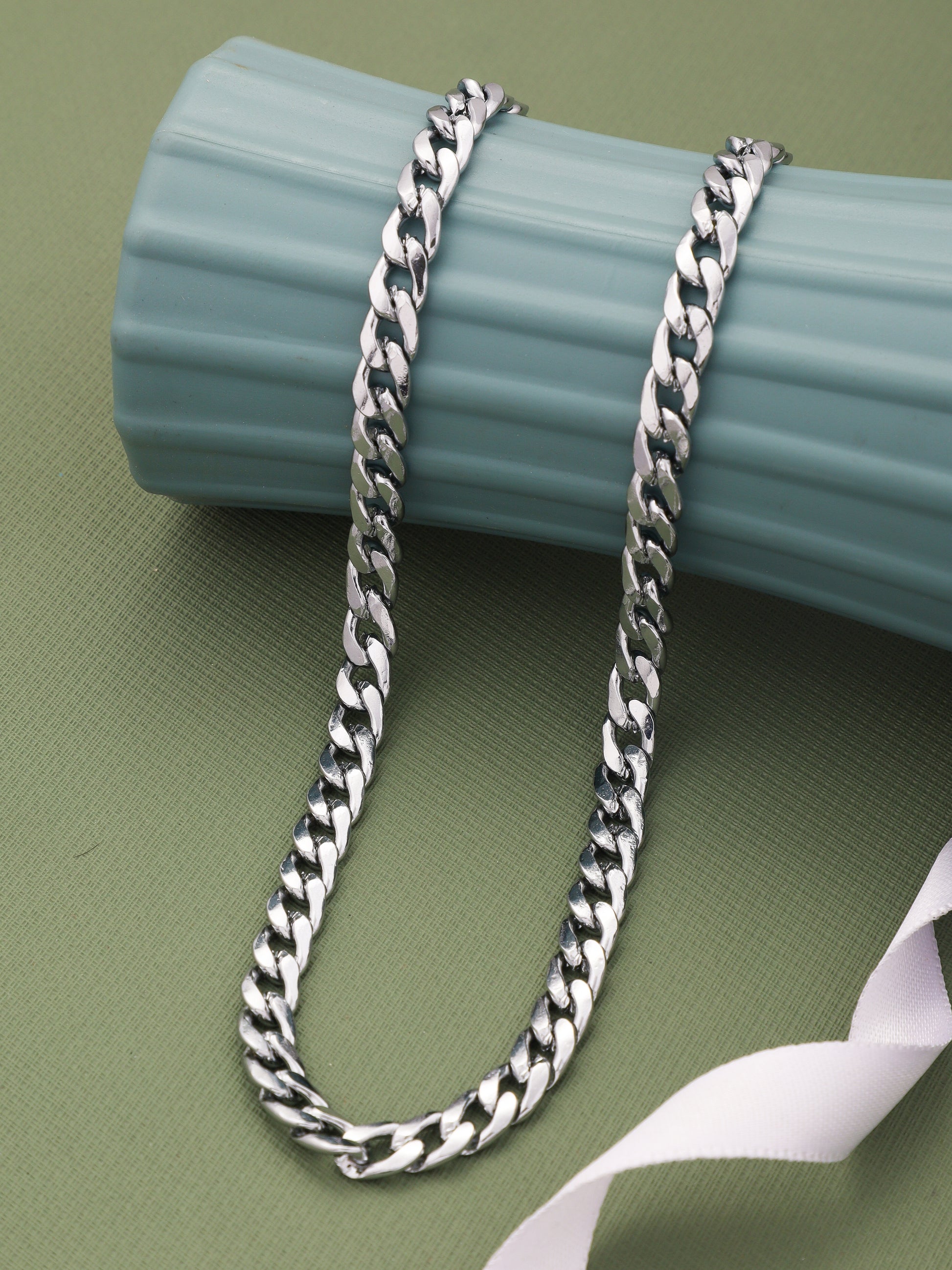 BEAUTIFUL BRASS SILVER CHAIN AND GOLD BRACELET COMBO FOR MENS(PACK OF 2)