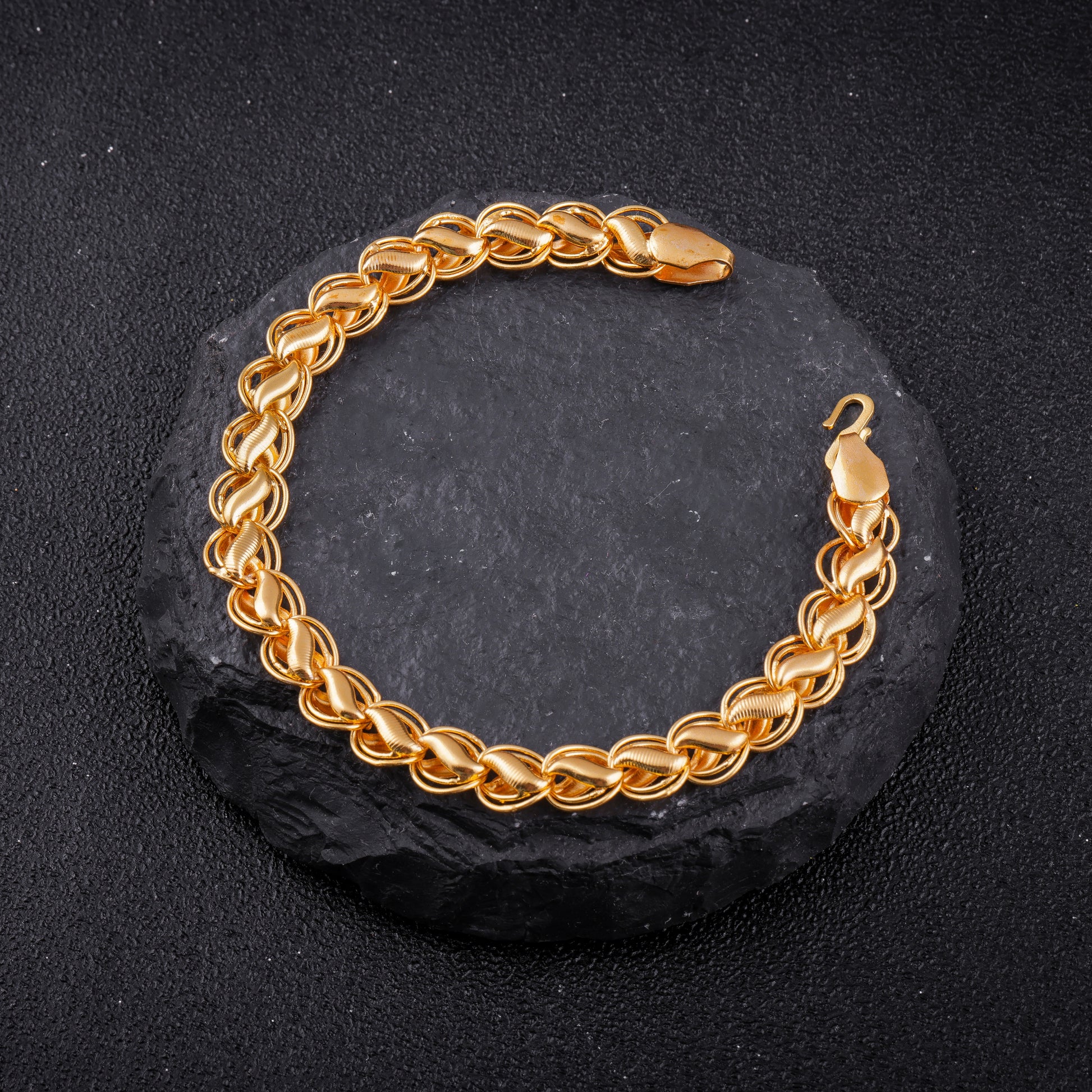 BEAUTIFUL BRASS SILVER CHAIN AND GOLD BRACELET COMBO FOR MENS(PACK OF 2)
