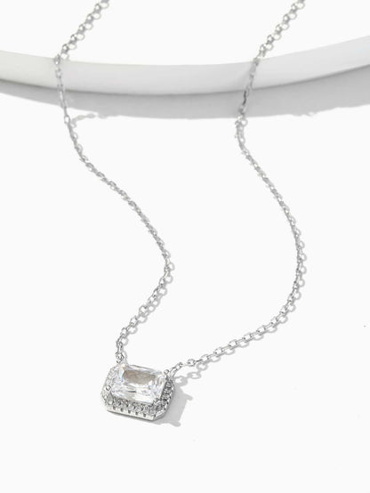 Beautiful Alloy Silver Plated Pendant With Chain For Womens
