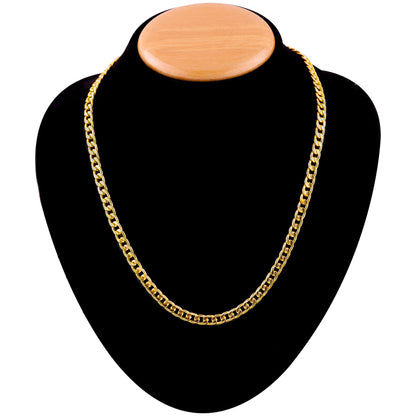 Gujju Combo Of 1 Gram Gold Plated Chain And Silver Plated  Stainless Steel Chain For Boys And Men's