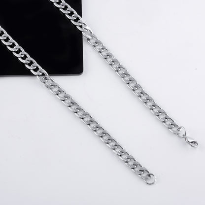 Gujju Combo Of 1 Gram Gold Plated Chain And Silver Plated  Stainless Steel Chain For Boys And Men's