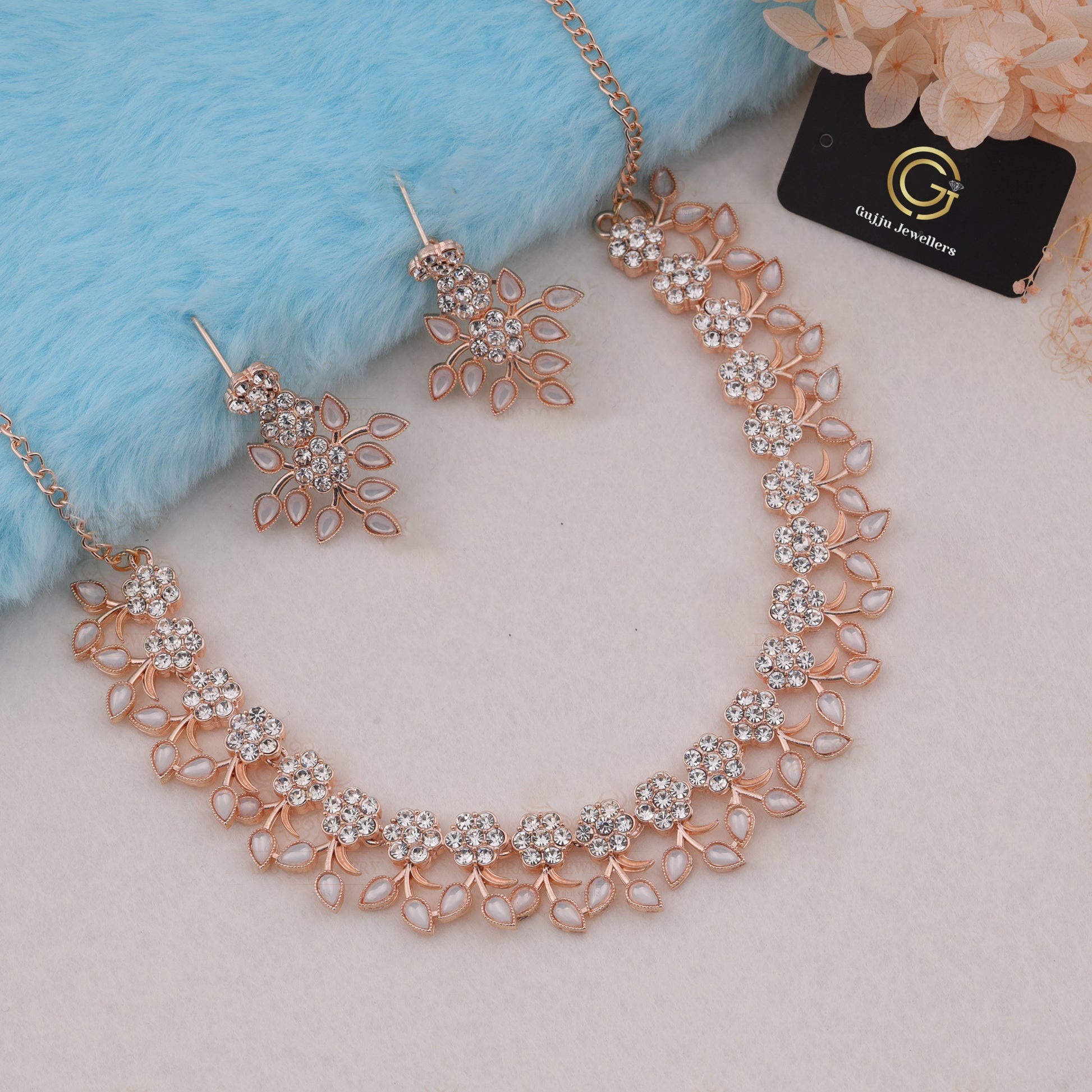 Gujju Latest Necklace Set With Earrings For Girls And Women
