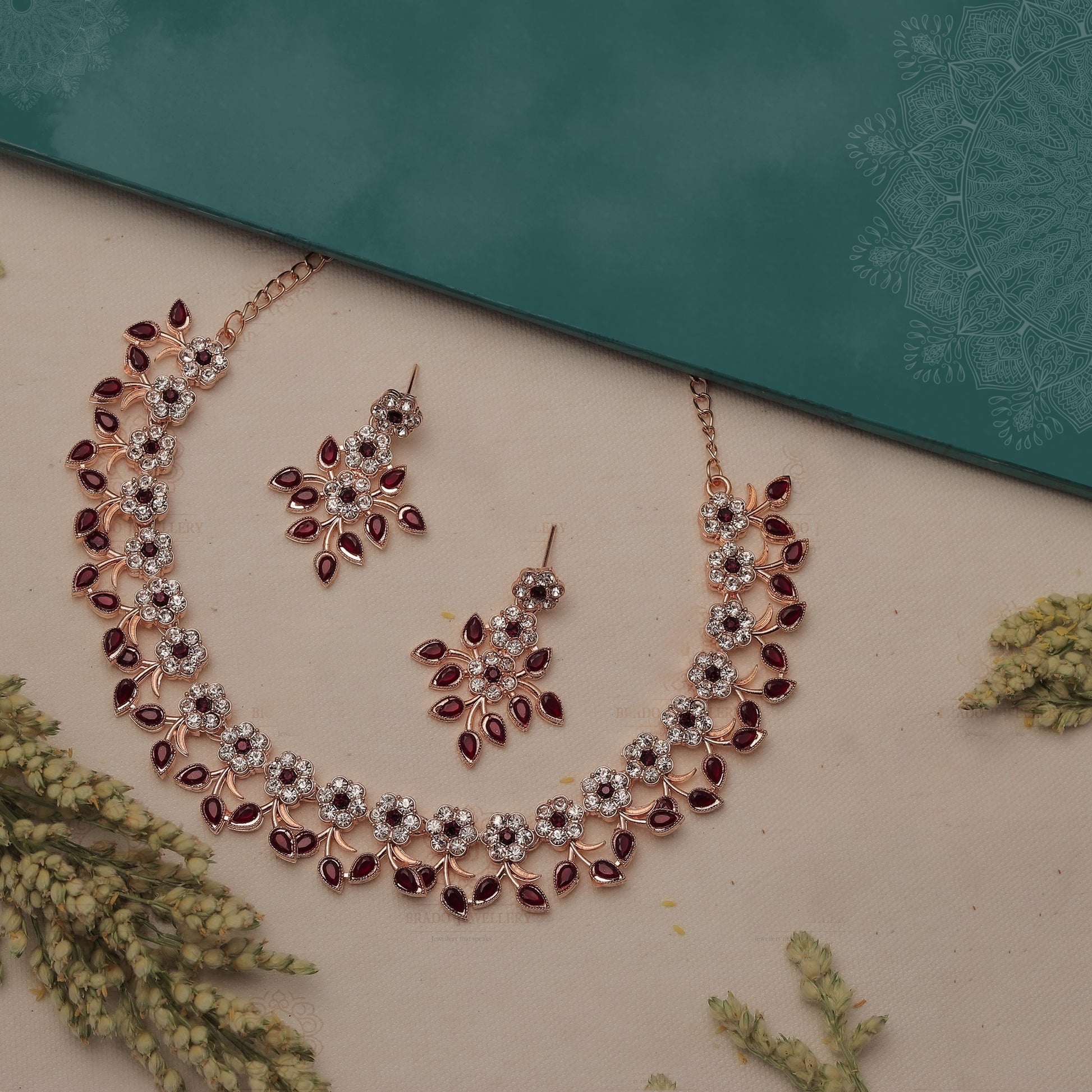 Gujju Latest Necklace Set With Earrings For Girls And Women