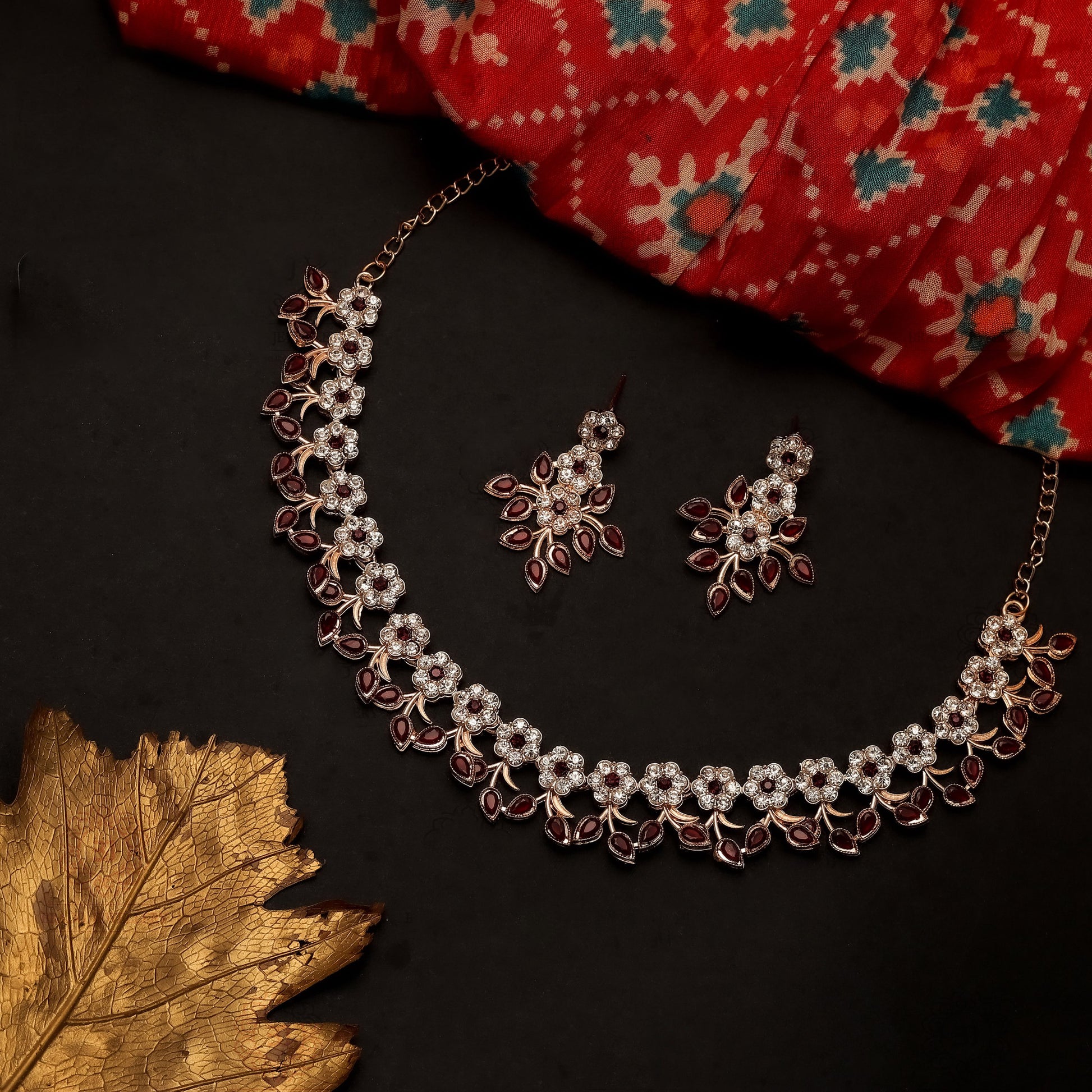 Gujju Latest Necklace Set With Earrings For Girls And Women