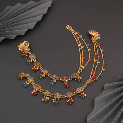 Fancy Golden Heavy Anklet For Womens