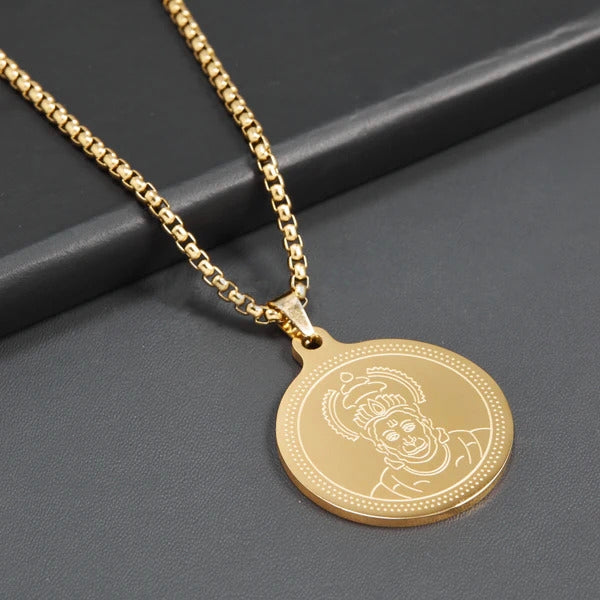 GUJJU JEWELLERS GOLD PLATED HANUMAN JI PENDANT WITH CHAIN