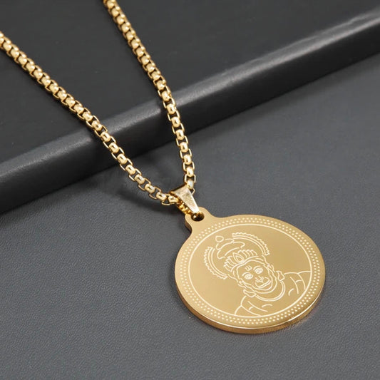 GUJJU JEWELLERS GOLD PLATED HANUMAN JI PENDANT WITH CHAIN
