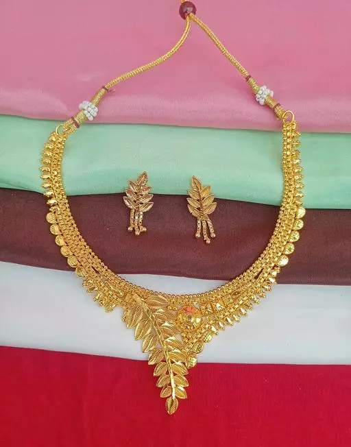 Gold Choker Necklace Set For Women & Girls