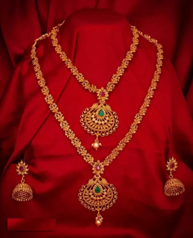 Gujju Jewellers Alloy Golden Designer jewellery Set