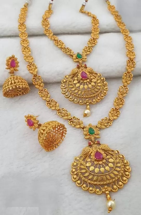 Gujju Jewellers Alloy Golden Designer jewellery Set