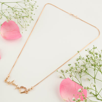 Gujju Jewellers Fancy Rose Gold Pendant And chain