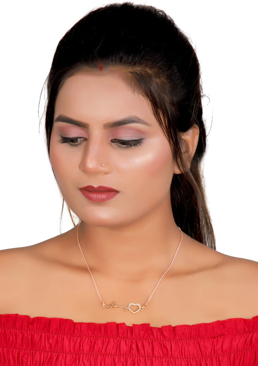 Gujju Jewellers Fancy Rose Gold Pendant And chain