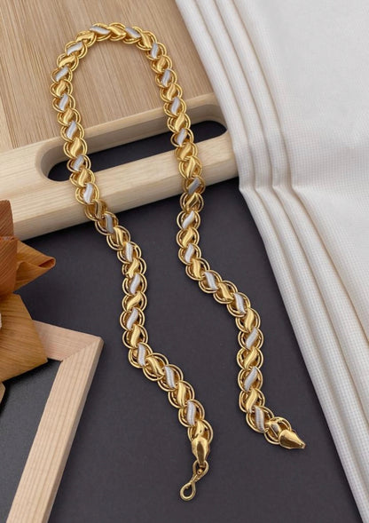 Gujju Jewellers Koyli Rhodium Gold Plated Chain
