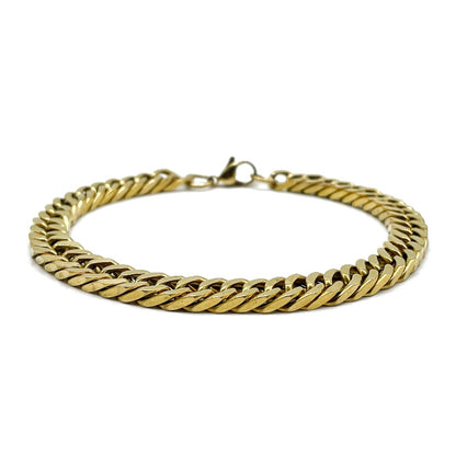 Gujju Jewellers Men's Gold Plated  Link Chain Miami Cuban Bracelet