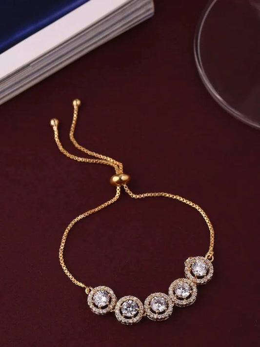 Gujju Jewellers Stylish Gold Plated Traditional Push And Pull Bracelet for Women and Girls