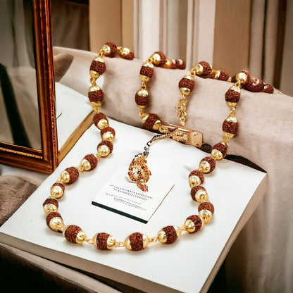 Gold Plated Rudraksh Mala