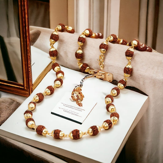 Gold Plated Rudraksh Mala