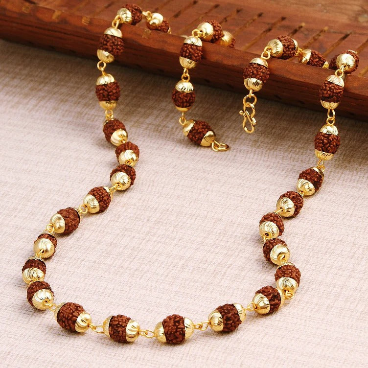 Gold Plated Rudraksh Mala