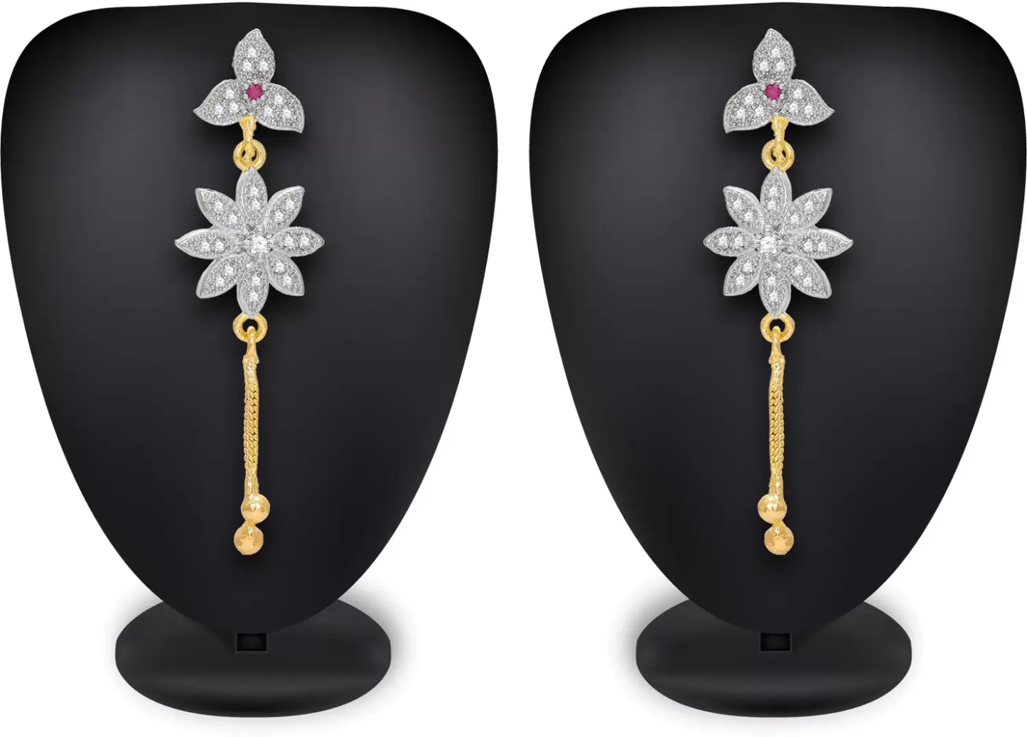 Latest Design Stylish Trendy Gold Plated Diamond Alloy Earring Set