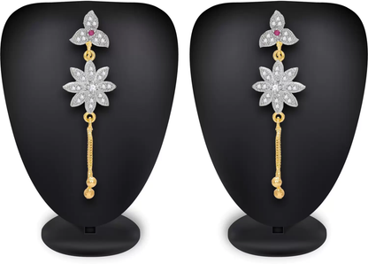 Latest Design Stylish Trendy Gold Plated Diamond Alloy Earring Set