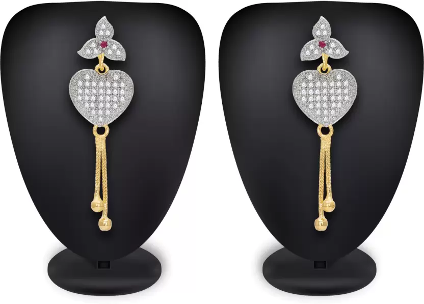 Latest Design Stylish Trendy Gold Plated Diamond Alloy Earring Set