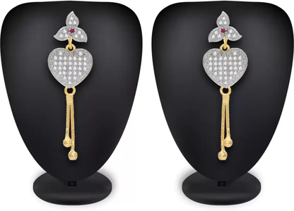Latest Design Stylish Trendy Gold Plated Diamond Alloy Earring Set