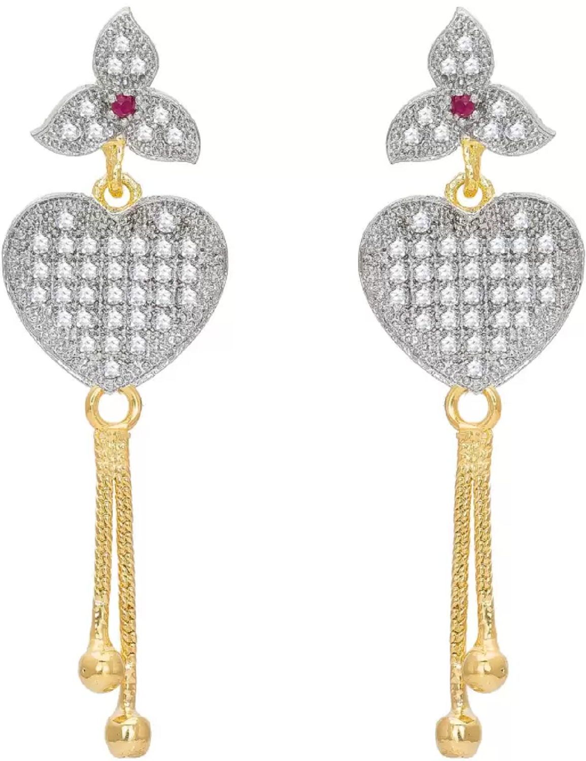 Latest Design Stylish Trendy Gold Plated Diamond Alloy Earring Set