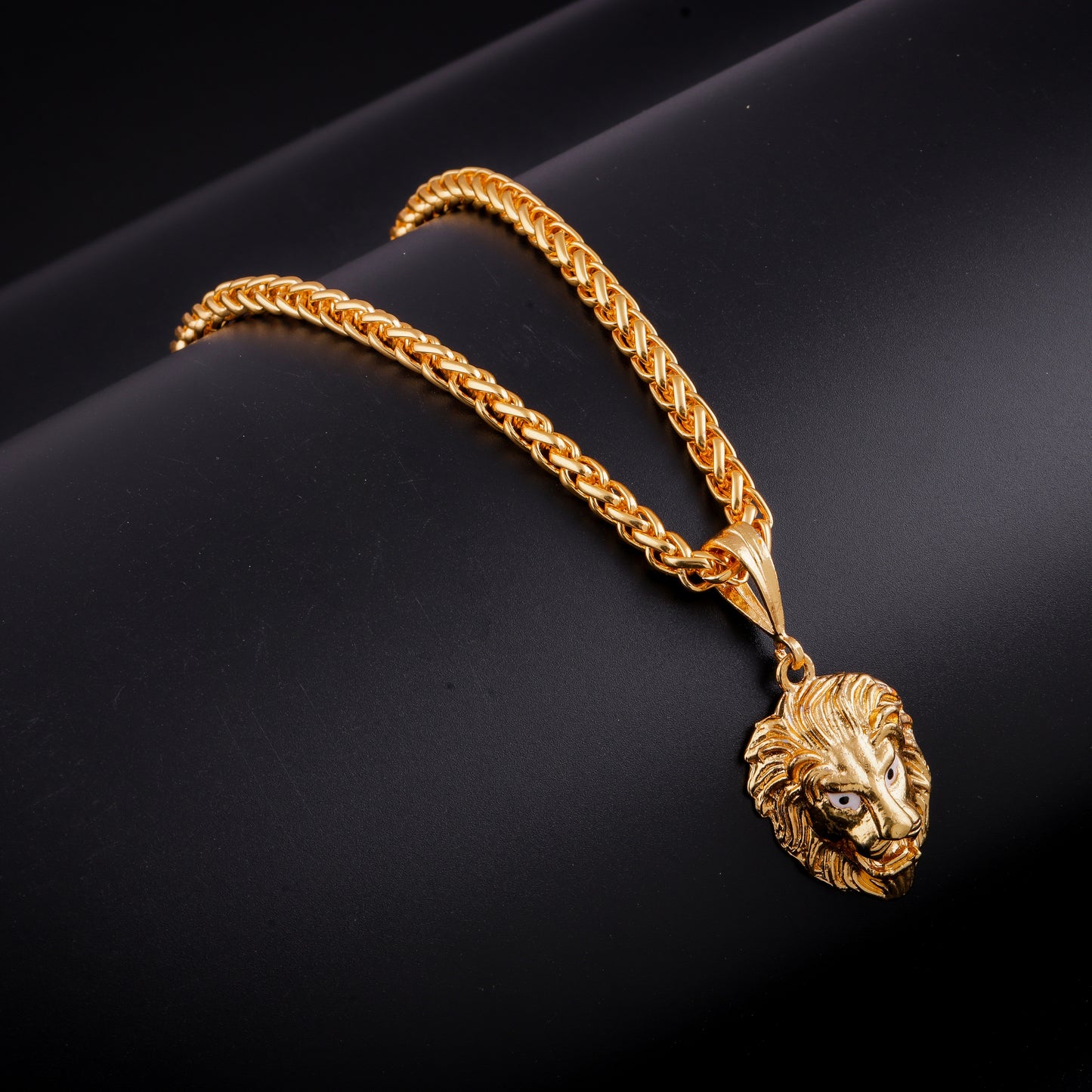 Lion King Gold-plated Stainless Steel Pendant With Chain For Mens