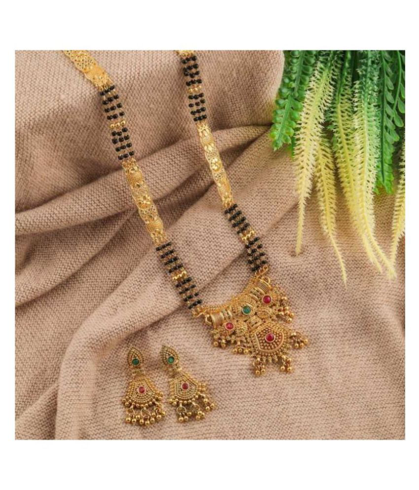 Brass Gold-Plated Jewel Set  (Gold)S