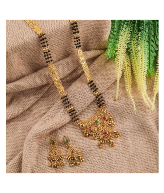 Brass Gold-Plated Jewel Set  (Gold)S