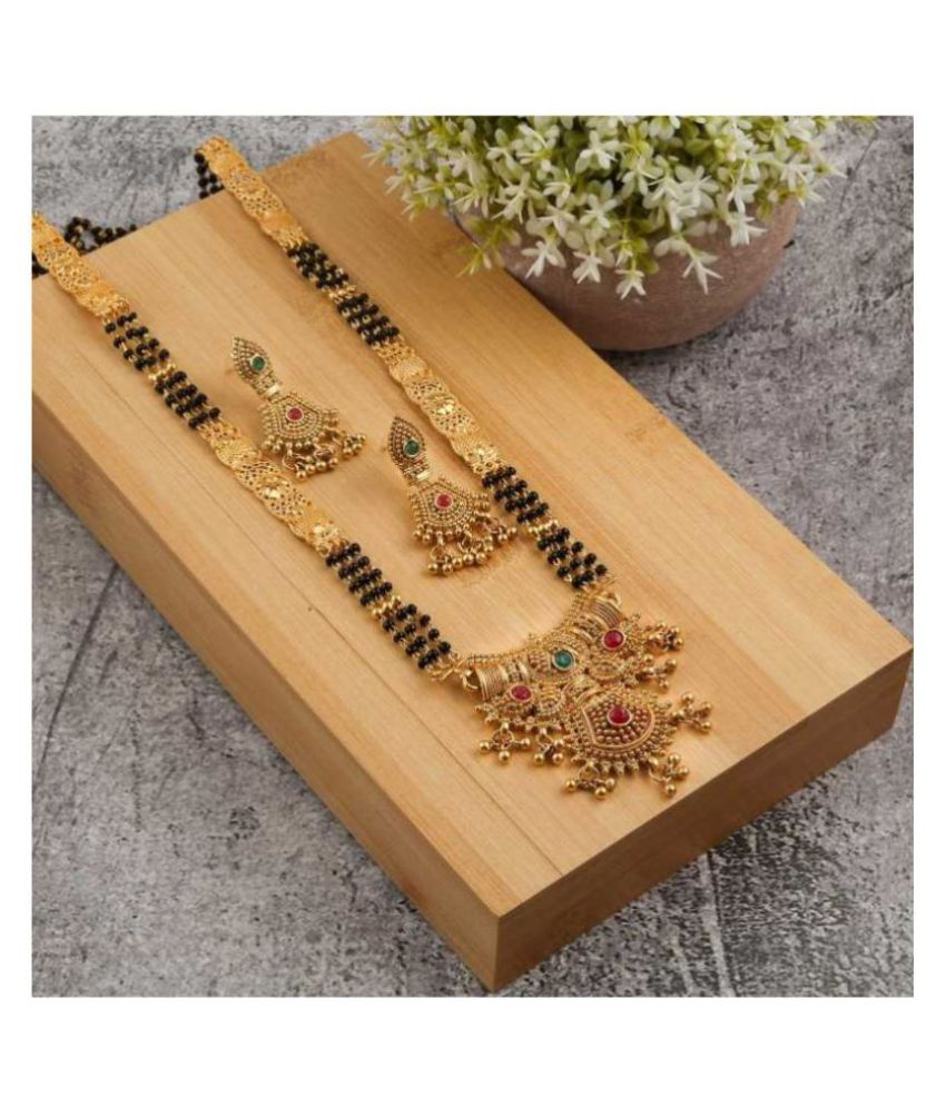 Brass Gold-Plated Jewel Set  (Gold)S