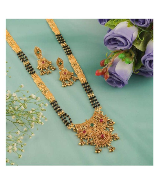 Brass Gold-Plated Jewel Set  (Gold)
