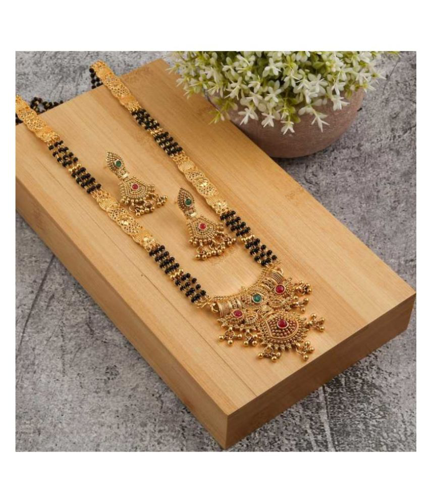 Brass Gold-Plated Jewel Set  (Gold)