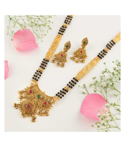 Brass Gold-Plated Jewel Set  (Gold)