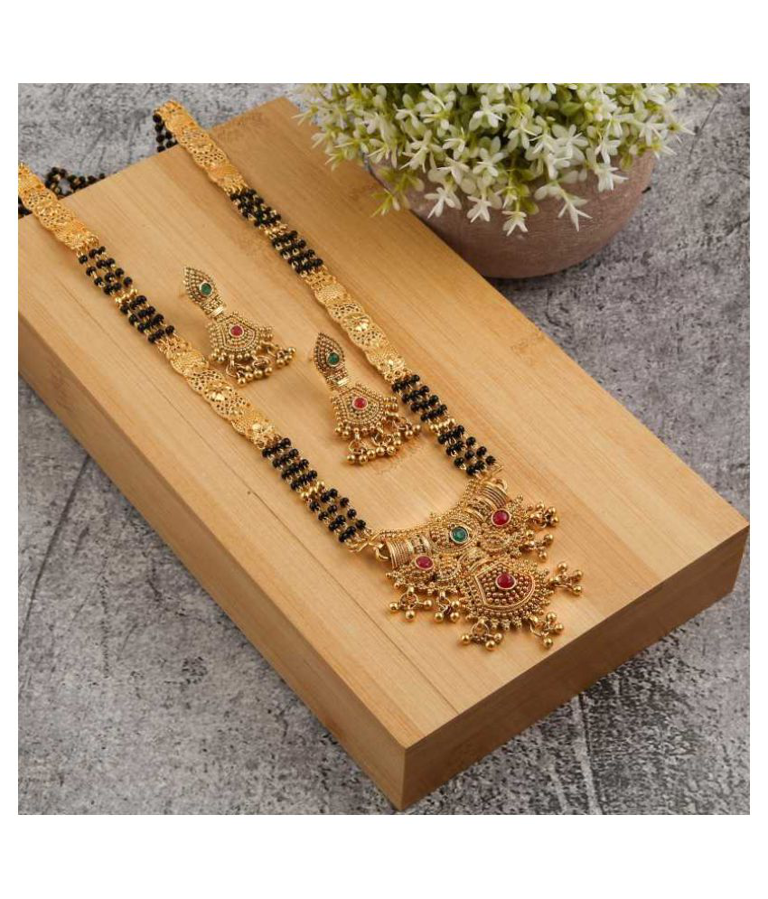 Brass Gold-Plated Jewel Set  (Gold)