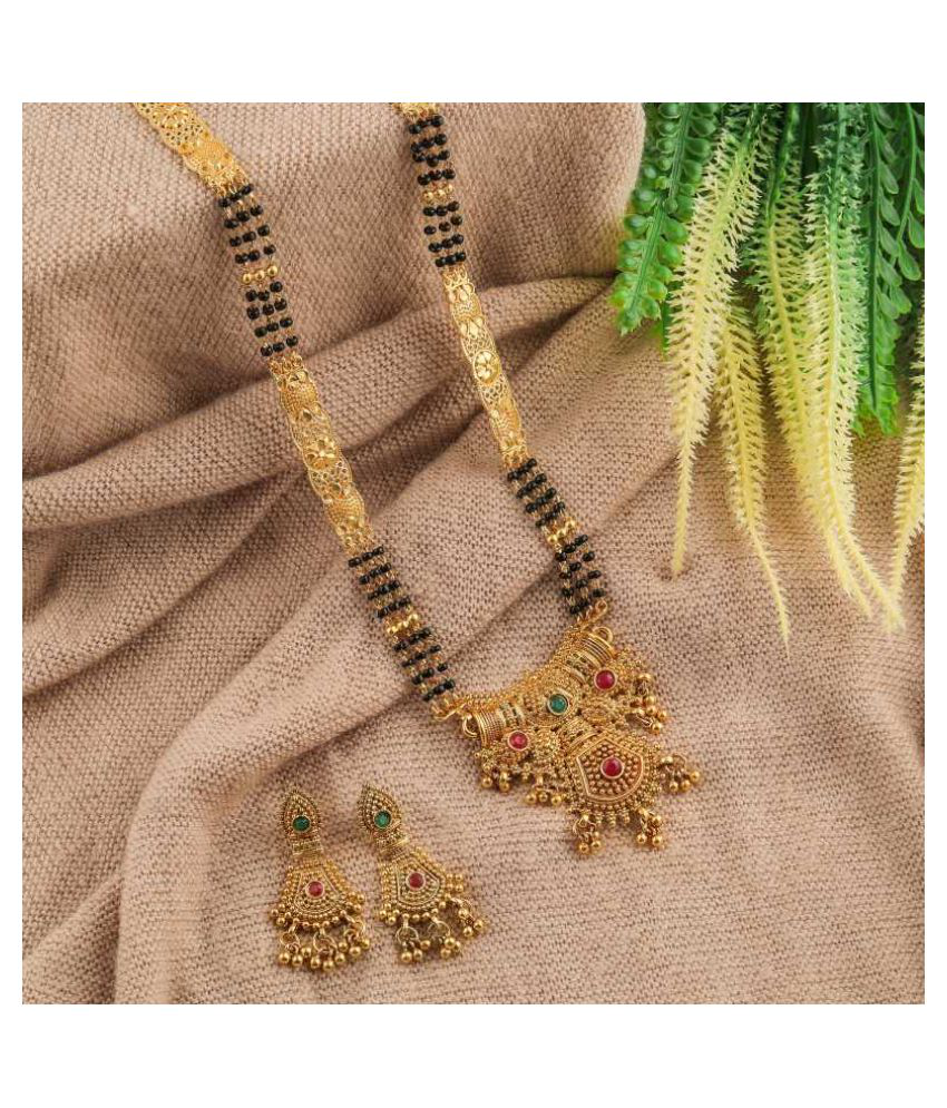 Brass Gold-Plated Jewel Set  (Gold)