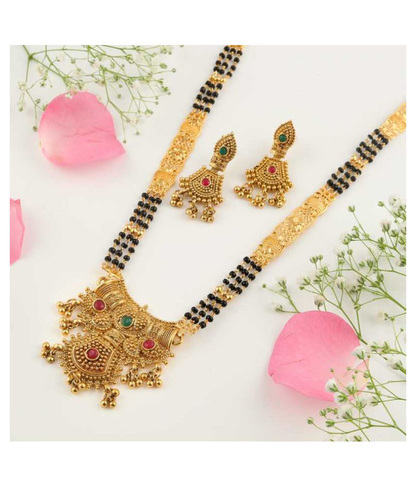 Brass Gold-Plated Jewel Set  (Gold)