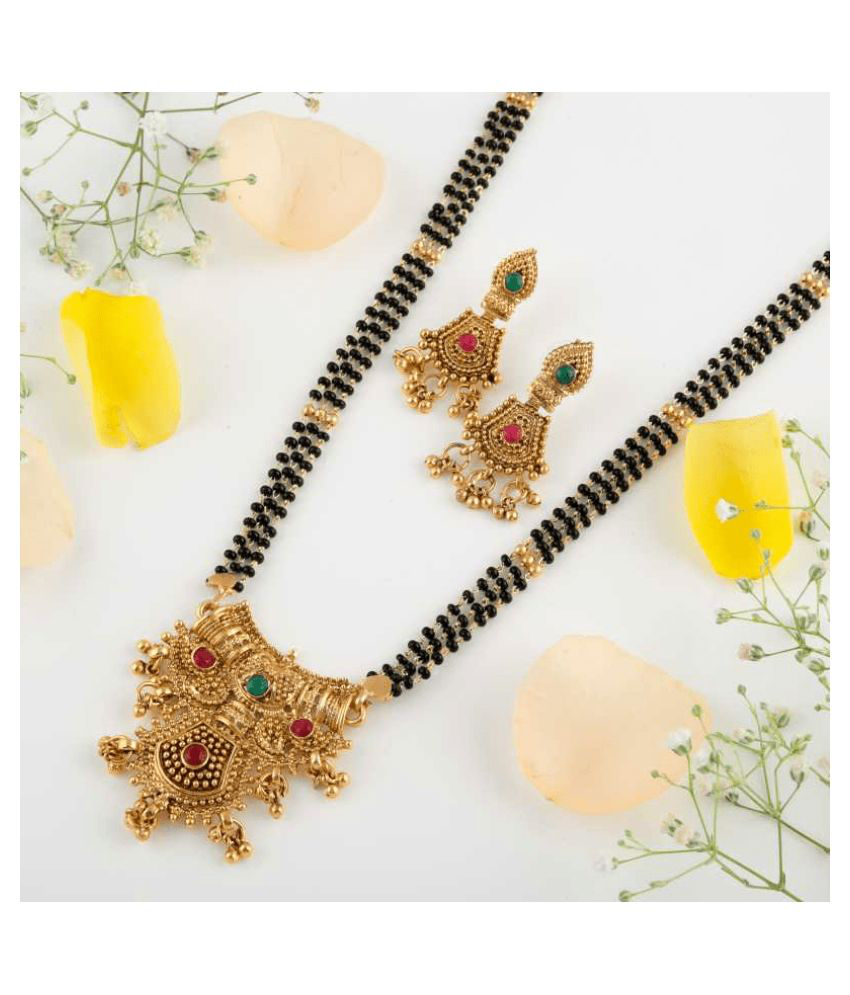 Brass Gold-Plated Jewel Set  (Gold)