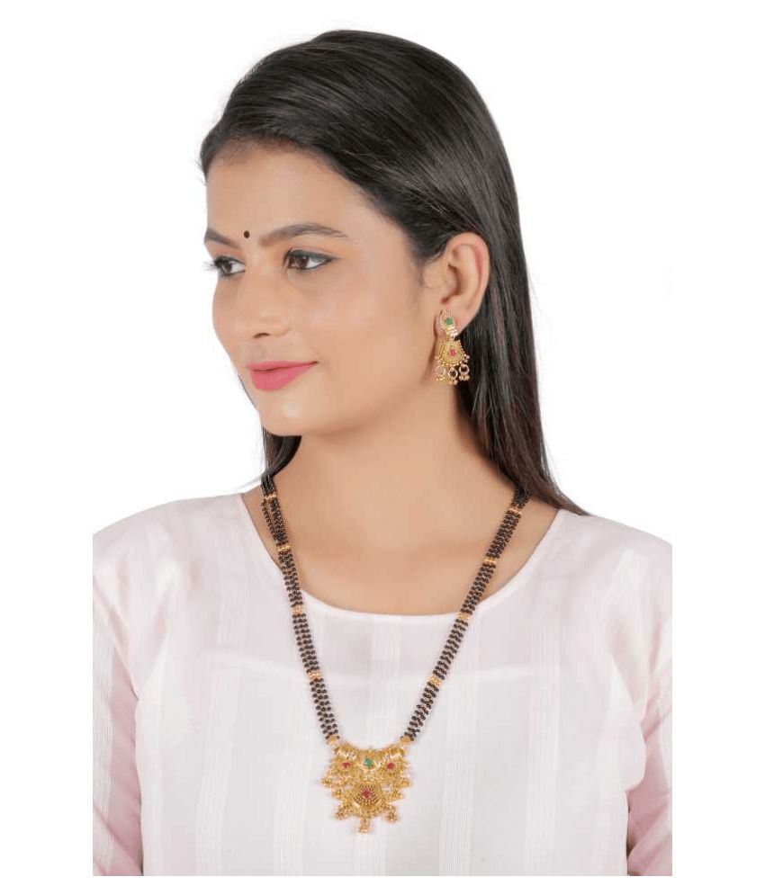 Brass Gold-Plated Jewel Set  (Gold)