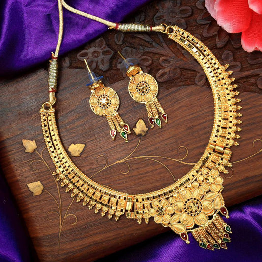 Alloy Golden Designer Necklaces Set