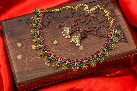 Alloy Golden Designer Necklaces Set