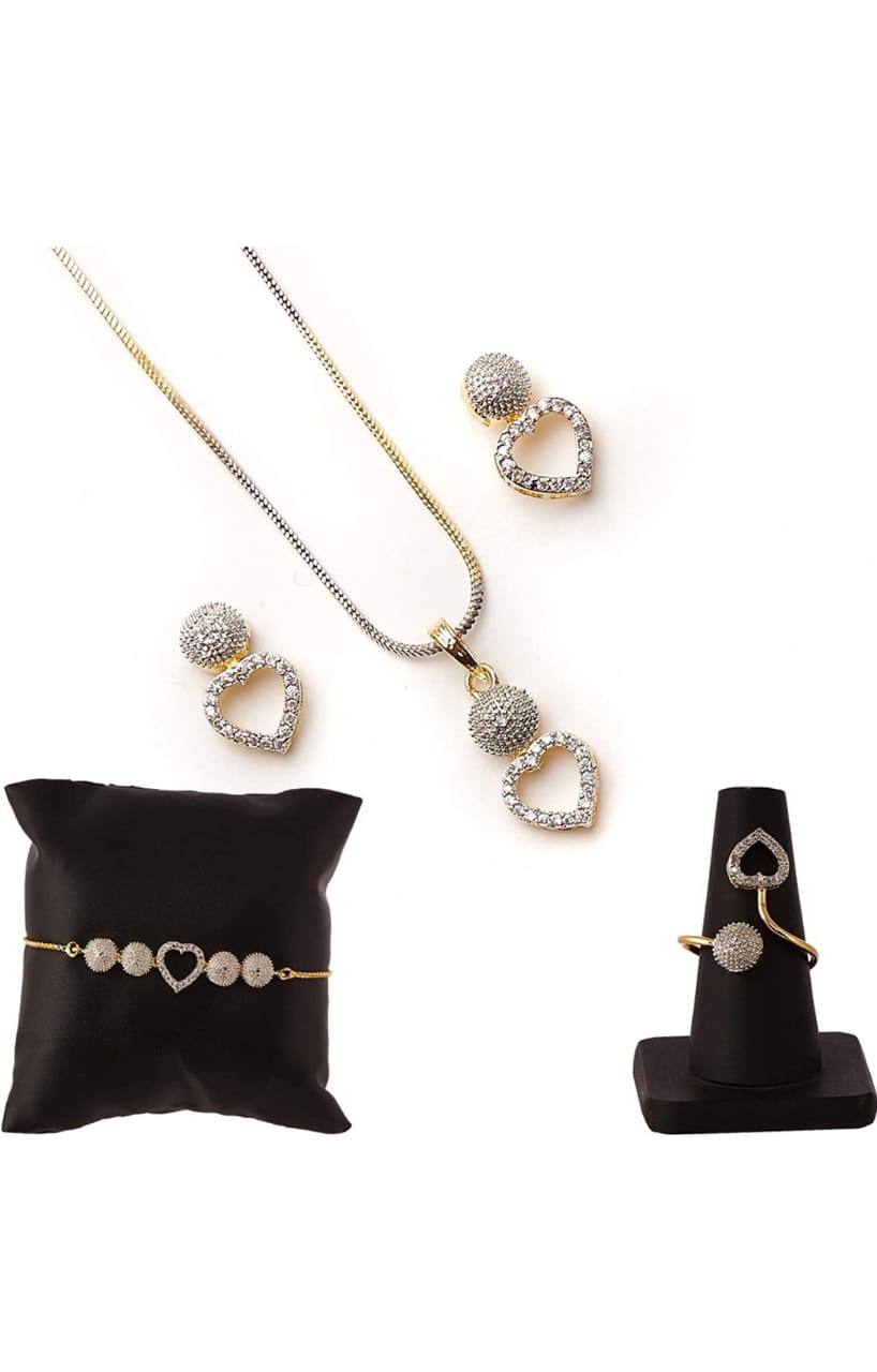   Pendant Set With Earring,Ring And Bracelet Special For Women