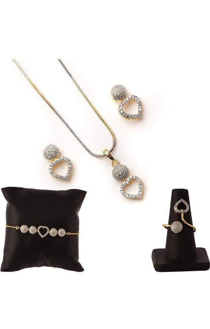   Pendant Set With Earring,Ring And Bracelet Special For Women