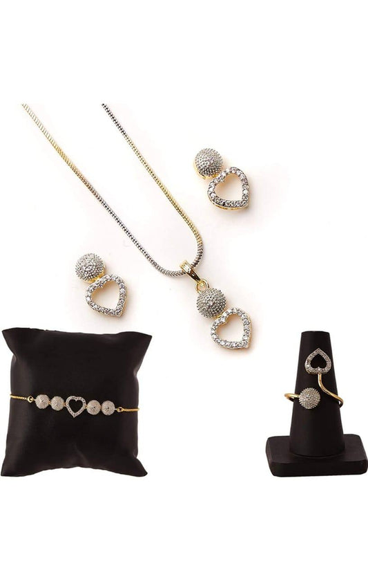   Pendant Set With Earring,Ring And Bracelet Special For Women