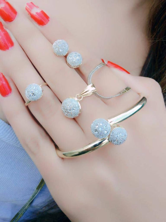   Pendant Set With Earring,Ring And Bracelet Special For Women