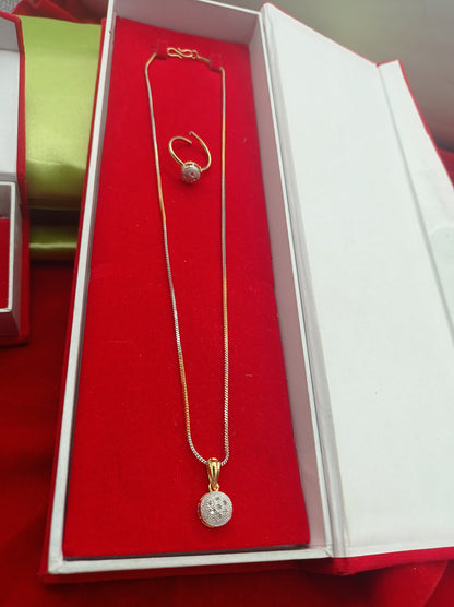   Pendant Set With Earring,Ring And Bracelet Special For Women