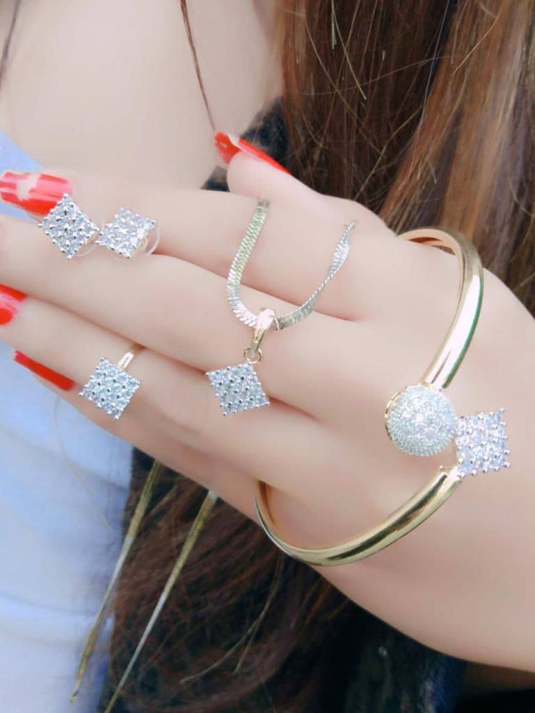   Pendant Set With Earring,Ring And Bracelet Special For Women